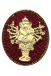 เหรียญพระพิฆเนศปาง 16 กร สูง 3.8 cm ชุบทองลงยาแดง