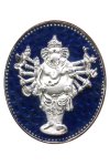 เหรียญพระพิฆเนศปาง 16 กร สูง 3.8 cm ชุบเงินลงยาน้ำเงิน