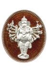 เหรียญพระพิฆเนศปาง 16 กร สูง 3.8 cm เงินลงยา 2 หน้า (หน้าแดง+หลังน้ำเงิน)