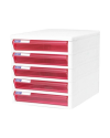 ตู้ลิ้นชักใส่เอกสาร Orca TCB-5 5 ชั้น โครงขาวลิ้นชักสีชมพู