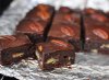 Dark chocolate brownies with dark chocolate ganache