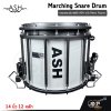 กลองสแนร์มาร์ชชิ่ง ASH หนัง Remo Falams 14 นิ้ว 12 หลัก Marching Snare Drum แถมชุดอาร์มสะพาย , ไม้ตีกลอง , กุญแจกลอง
