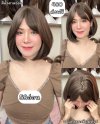 เบอร์ 58 : รหัส Linda - วิกผมสั้นปลายงุ้ม ความยาว 30 ซม. หนังศีรษะเทียมซิกแซก  (แถมเน็ต+ขาตั้ง+ของแถม)