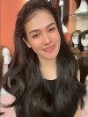 รหัส S10 - วิกคาดครึ่งหัวผ้าแก้ว(ผมลอนคลาย) (แถมเน็ต+หวี)