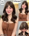 เบอร์ 64 Sharon - วิกผมลอนสวอนปลายเล็กน้อย มีหน้าม้า ความยาว 50 ซม. หนังศีรษะเทียมแบบใหม่รูปตัวS (แถมเน็ต+ขาตั้ง+ของแถม)