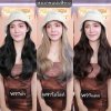 รหัส W97 - วิกหมวกสีขาวขนนุ่ม : วิกด้านใน(ผมลอนยาว) แบบเย็บติดหมวก ถอดไม่ได้ (แถมเน็ต+ขาตั้ง+ของแถม)