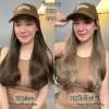 รหัส R11 วิกหมวกแก๊ปสีน้ำตาล : ผมด้านในลอนยาว ความยาว 58 ซม. (แถมเน็ต+ขาตั้ง+ของแถม)