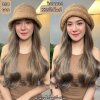 รหัส K35 - วิกหมวกขนนุ่มสีน้ำตาลกากี : (ผมลอนยาว) ความยาว 50 ซม. แบบเย็บติดหมวก ถอดไม่ได้ (แถมเน็ต+ขาตั้ง+ของแถม)