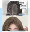 รหัส JS61 - วิกกึ่งทอมือ (ทอลูกไม้ตรงหน้าผาก) ผมลอนยาว 64 ซม. สีน้ำตาลอ่อน (แถมเน็ตถุงน่อง+ขาตั้ง+หวี+กาว)