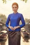 ชุดไทยอมรินทร์ สีน้ำเงินทอง (TA 016)