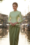 ชุดไทยอมรินทร์ สีเขียว (TA 015)