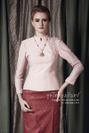 ชุดไทยอมรินทร์ สีแดงอ่อน (TA 027)
