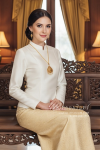 ชุดไทยอมรินทร์ สีครีมทอง (TA 028)