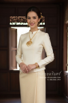 ชุดไทยอมรินทร์ สีครีมอ่อน (TA 026)