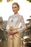 ชุดไทยบรมพิมานประยุกต์ สีครีมทอง (TBP 010)