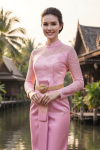 ชุดไทยบรมพิมานประยุกต์ สีชมพู (TBP 011)