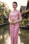 ชุดไทยบรมพิมานประยุกต์ สีชมพู (TBP 011)