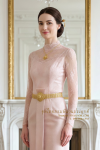 ชุดไทยบรมพิมานประยุกต์ สีโอล์ดโรสอ่อน (TBP 015)