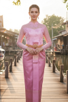 ชุดไทยบรมพิมานประยุกต์ สีชมพู (TBP 011)