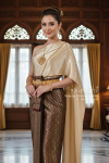 ชุดไทยจักรี สีน้ำตาลทอง (TCK 040)