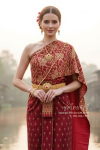 ชุดไทยจักรี สีแดงทอง (TCK 031)