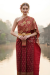 ชุดไทยจักรี สีแดงทอง (TCK 031)