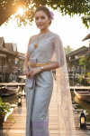 ชุดไทยจักรี สีเทาเงิน (TCK 028)