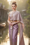 ชุดไทยจักรี สีม่วงกลีบบัว (TCK 022)