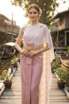 ชุดไทยจักรี สีชมพูอ่อน (TCK 030)