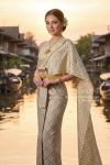 ชุดไทยจักรี สีครีมทอง (TCK 014)