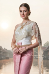 ชุดไทยจักรี สีงาช้างชมพู (TCK 020)