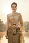ชุดไทยจักรี สีน้ำตาลทอง (TCK 032)