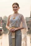 ชุดไทยจักรี สีเทาเงิน (TCK 011)