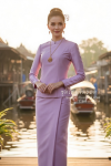 ชุดไทยจิตรลดา สีม่วง (TC 007)