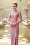 ชุดไทยจิตรลดา สีชมพูกุหลาบ (TC 004)