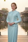 ชุดไทยจิตรลดา สีฟ้าอมเขียว (TC 024)