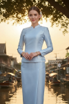 ชุดไทยจิตรลดา สีฟ้า (TC 011)