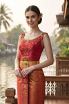 ชุดไทยดุสิต สีแดง (TD 004)