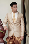 ชุดเสื้อสูท-โจงกระเบน สีน้ำตาลแดงเลือดหมู (SUJ 001)