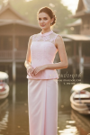 ชุดไทยประยุกต์ สีชมพูอ่อน (TP 013)