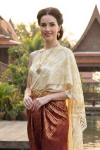 ชุดไทยรัชกาลที่ 4 สีครีมแดง (TRA 002)