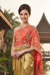 ชุดไทยรัชกาลที่ 4 สีส้มทอง (TRA 006)