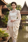 ชุดไทยรัชกาลที่ 5 สีครีมทองอ่อน (TRF 015)