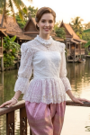 ชุดไทยรัชกาลที่ 5 สีขาวชมพู (TRF 013)
