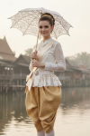 ชุดไทยรัชกาลที่ 5 สีงาช้างทอง (TRF 008)