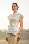 ชุดไทยรัชกาลที่ 7 สีครีมทอง (TRS 002)