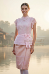 ชุดไทยรัชกาลที่ 7 สีชมพู (TRS 001)