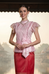 ชุดไทยรัชกาลที่ 7 สีชมพูบานเย็น (TRS 003)
