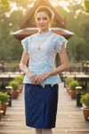 ชุดไทยรัชกาลที่ 7 สีฟ้าน้ำทะเล (TRS 004)