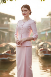 ชุดไทยเรือนต้น สีชมพู (TR 001)
